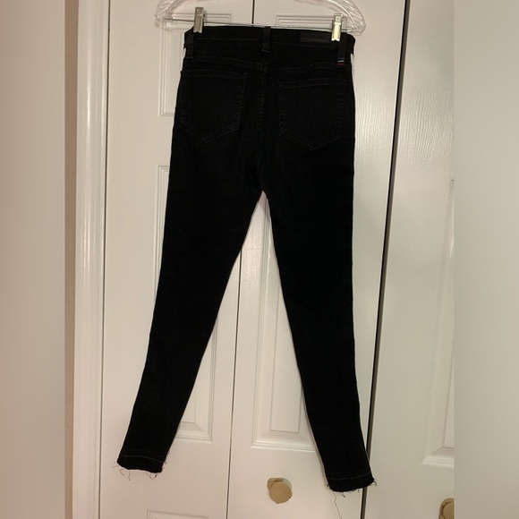 Etienne Marcel Jeans, 27 Black Denim Skinny Side Stripe with Zippers, Mid Rise - Picture 6 of 12
